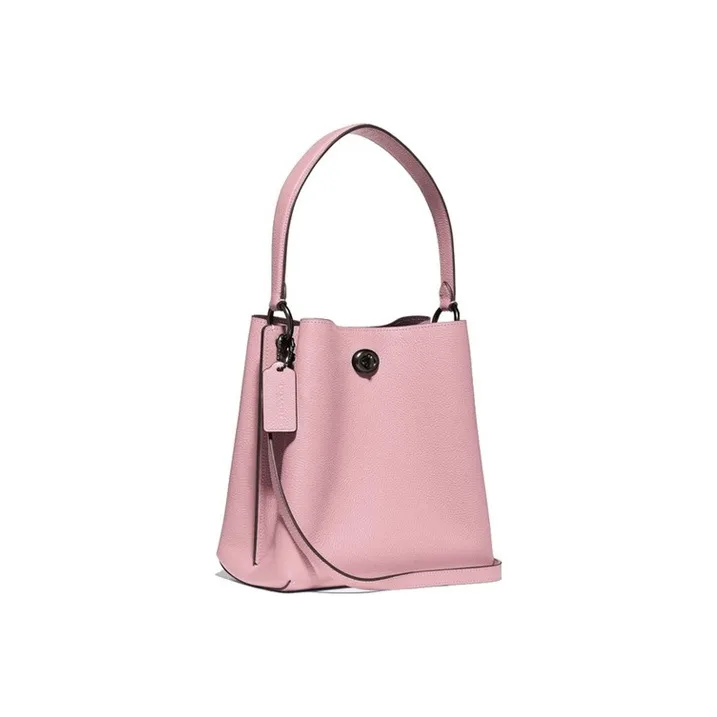 COACH Pebbled Leather Bucket Bag, Handbag, Shoulder Bag, Crossbody Bag Small Size Women's Pink-2