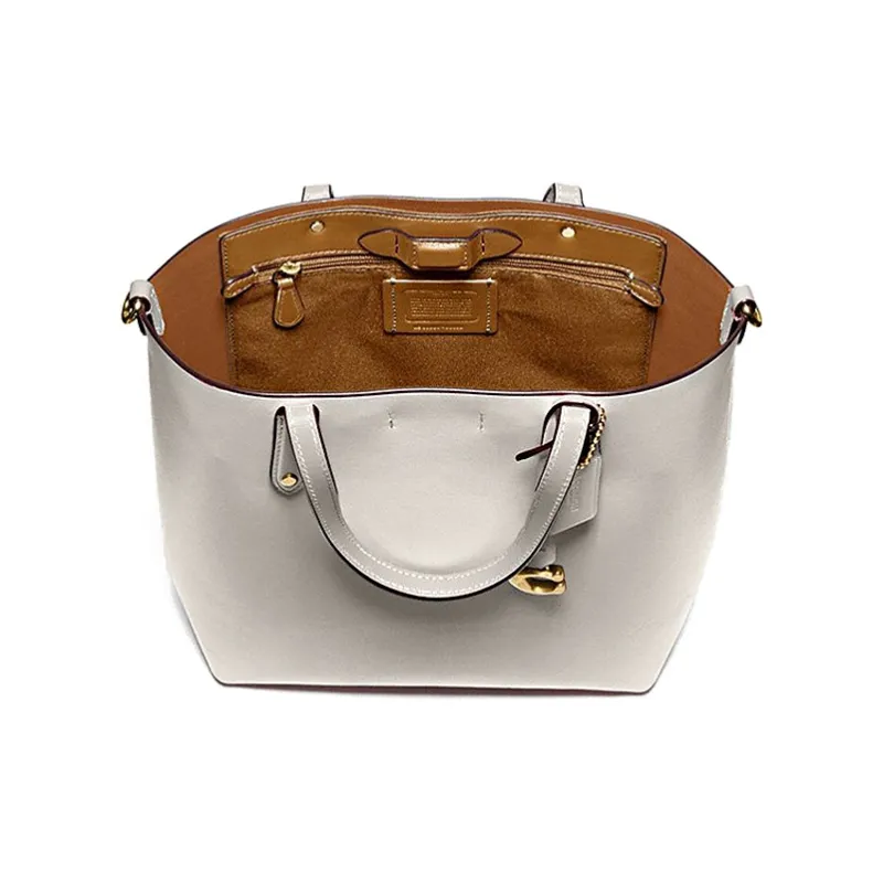 COACH Central Cow Leather Tote Bag Shopping Bag Shoulder Bag Crossbody Bag Handbag Medium Size Women's White-2