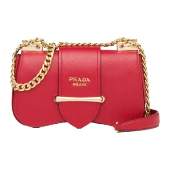 PRADA Sidonie Calfskin Crossbody Bag, Shoulder Bag Women's Red