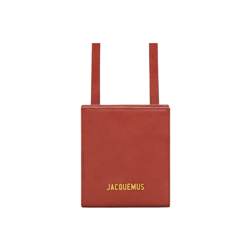 Jacquemus Leather Square Wallet Men's Deep Red-0