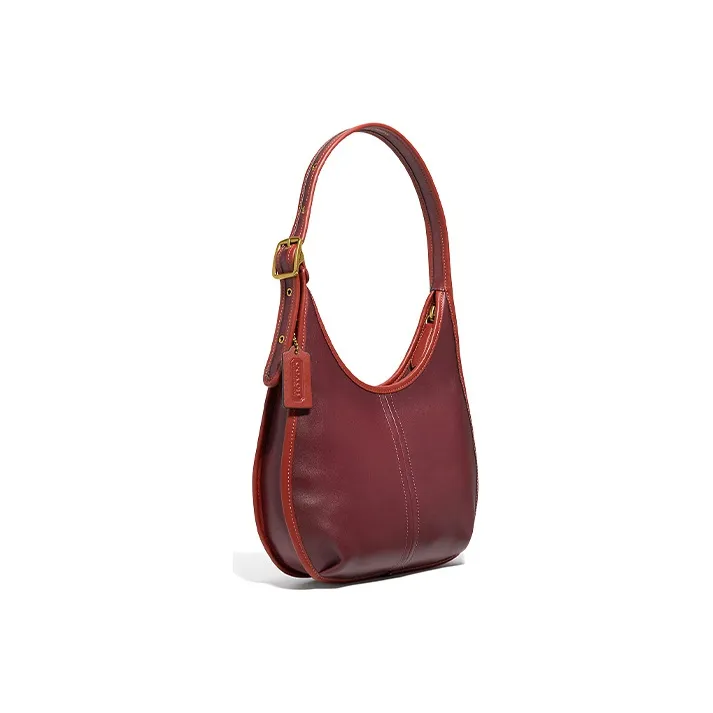 COACH Ergo Leather Shoulder Bag, Crossbody Bag Women's Burgundy-1