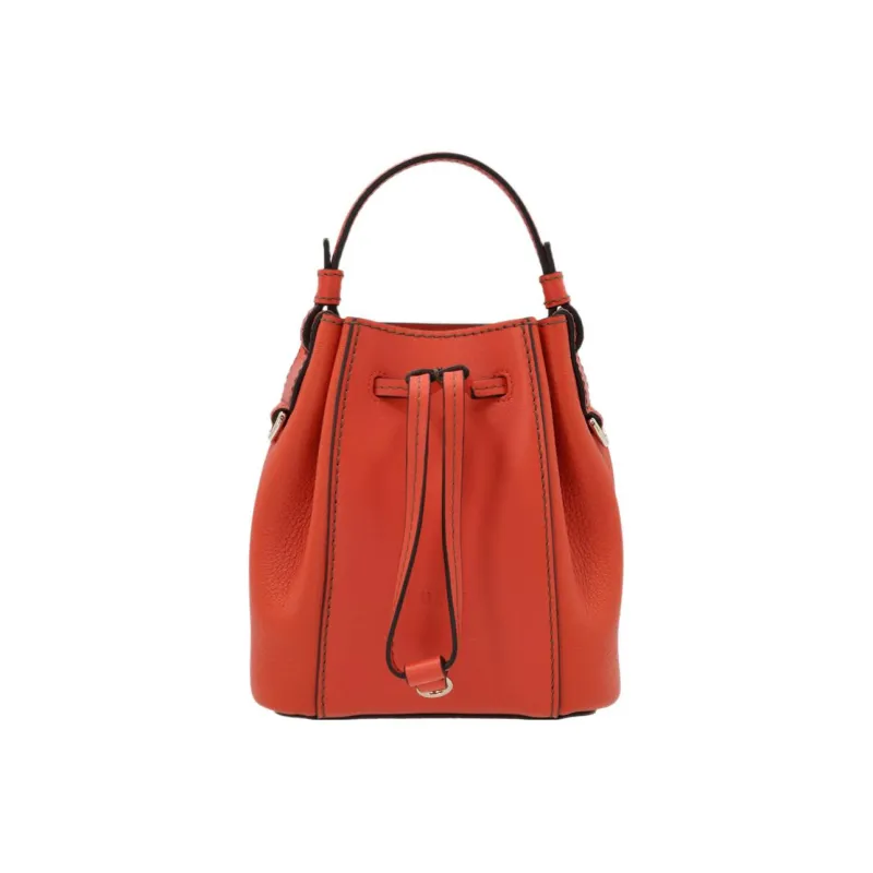 Furla Miastella Soft Leather Shoulder Bag, Crossbody Bag, Handbag Mini Women's Orange-0