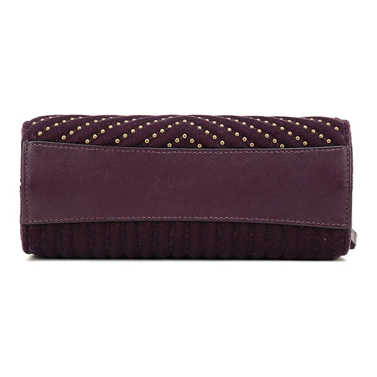 COACH Parker Fabric With Leather Chain Bag, Crossbody Bag, Shoulder Bag Women's Plum-3