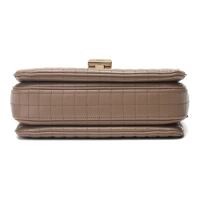 CELINE Cow Leather Chain Bag Shoulder Bag Regular Women's Light Camel-4
