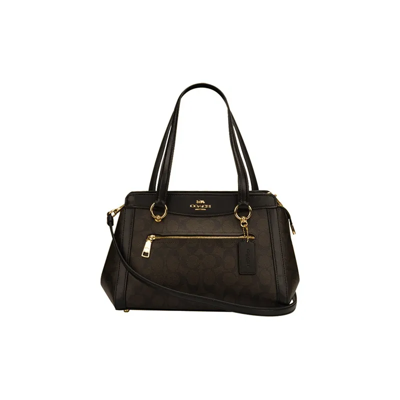 COACH Kailey Leather Crossbody Bag, Shoulder Bag, Handbag Medium Size Women's Dark Brown & Black-0