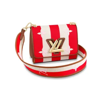 LOUIS VUITTON Summer Canvas Crossbody Canvas Bag Shoulder Bags Women's Red & White