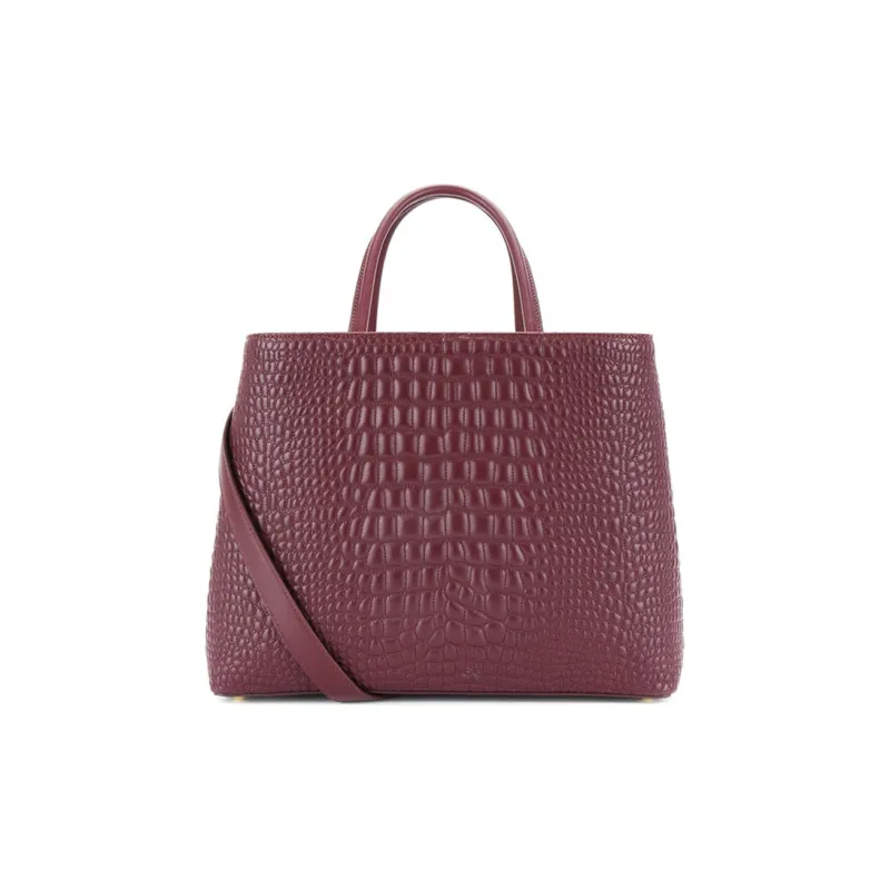 FENDI Leather Tote Bag Shopping Bag Crossbody Bag Handbag Shoulder Bag Women's Fuchsia-2