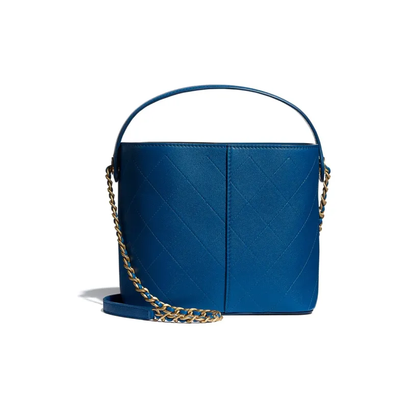 CHANEL Lambskin Bucket Bag, Handbag, Shoulder Bag, Crossbody Bag Women's Blue-2