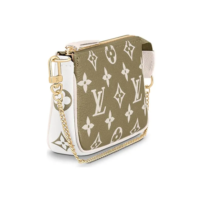 LOUIS VUITTON Mini Pochette Accessoires Khaki Green/Beige/Cream-2