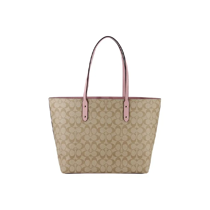 COACH Town PVC Canvas With Leather Tote Bag, Shopping Bag, Handbag, Shoulder Bag Large Size Women's-2