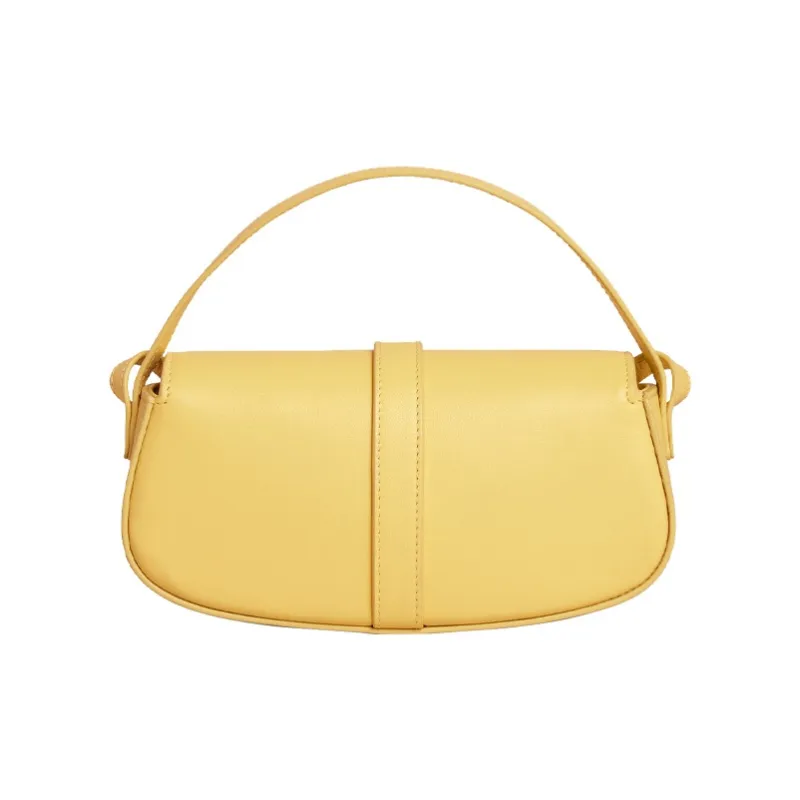 CELINE Smooth Cow Leather Baguette Bag, Shoulder Bag, Crossbody Bag, Handbag Mini Women's Beech/Bright Yellow-3