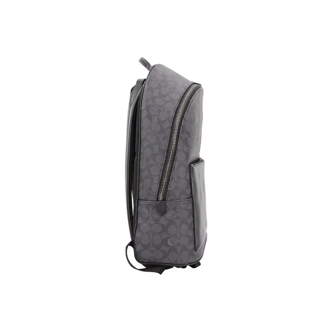 COACH Soft Leather Hiking Bag Backpack Large Size Men's Gray Black-3