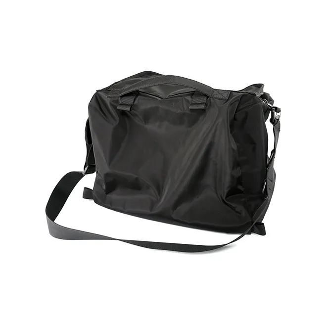 MYEDITION Nylon Messenger Bag Travel Bag Unisex Black-1