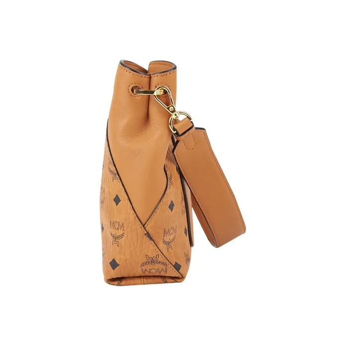 MCM KlaraVisetos Leather Portable Crossbody Bag Shoulder Bag Women's Brown Patchwork Cognac-1