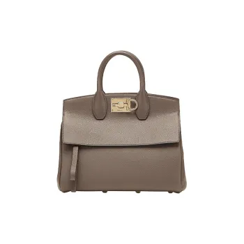 FERRAGAMO Cow Leather Handbag Regular Women's Gray