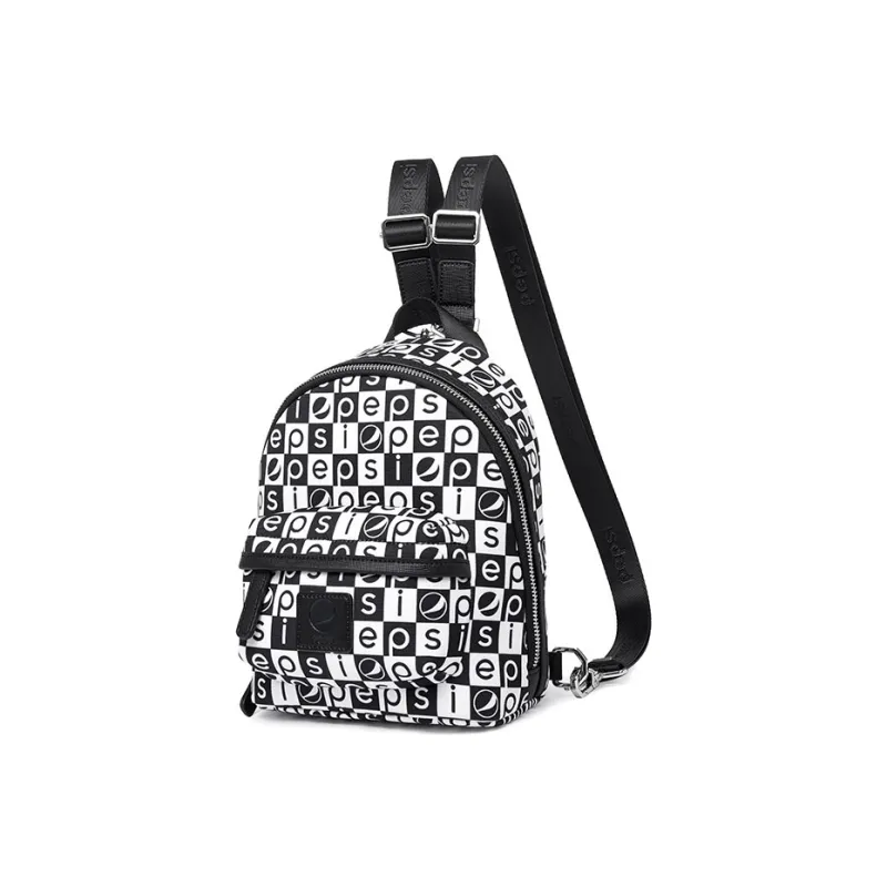 Pepsi Polyester Cotton Blend Backpack Regular Women's Black White-1