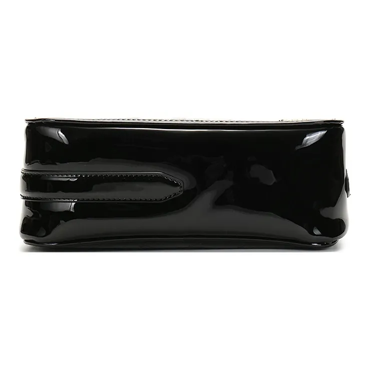 FENDI Patent Leather Camera Bag Chain Crossbody Bag Shoulder Bag Women's Black-4