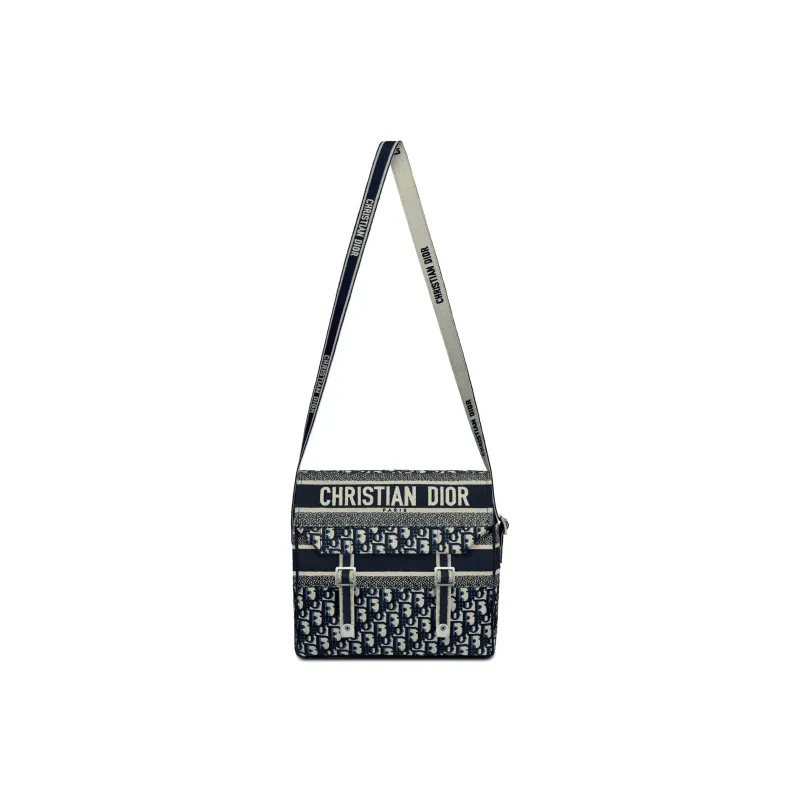 DIOR DiorCamp Canvas Canvas Bag Messenger Bag Shoulder Bag Crossbody Bag Medium Size Unisex Denim Blue-2