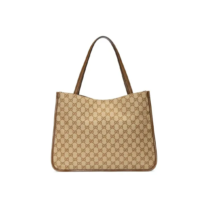 GUCCI Canvas With Leather Tote Bag Shopping Bag Shoulder Bag Handbag Regular Women's Ebony/Brown-2