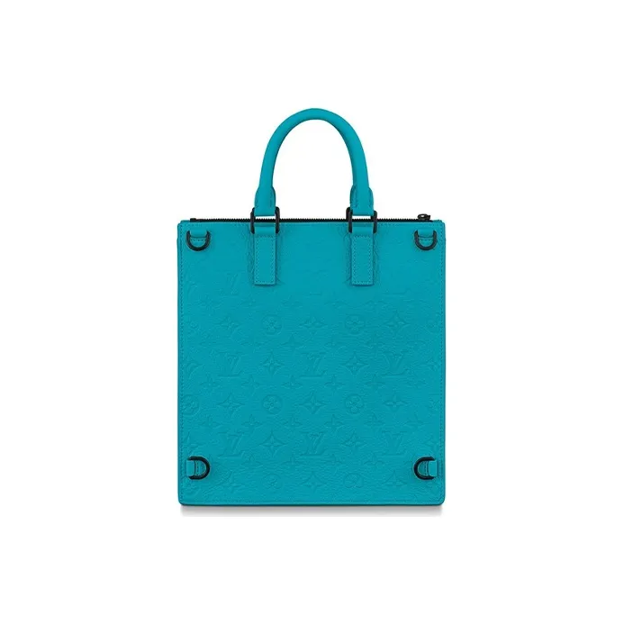 LOUIS VUITTON Sac Plat Messenger Monogram Taurillon Turquoise-2