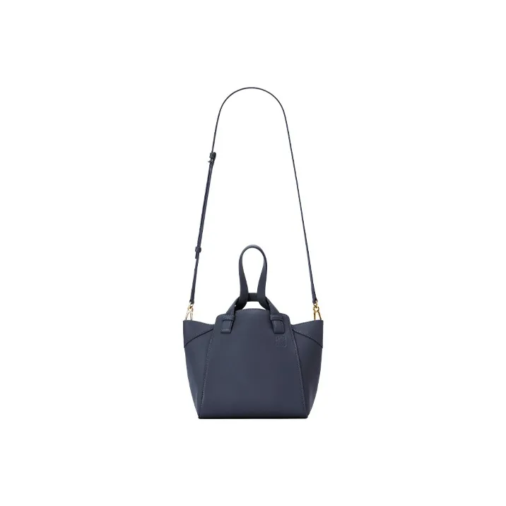 LOEWE Hammock Nappa Leather Handbag Shoulder Bag Crossbody Bag Women's Navy-3
