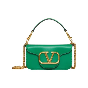 Valentino Locò Calfskin Baguette Bag One Shoulder Bag Handbag Mini Women's Vibrant Green