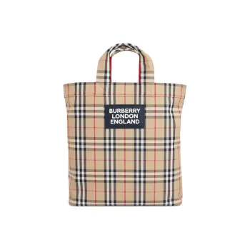 Burberry Vintage Fabric Tote Bag Shopping Bag Shoulder Bag Crossbody Bag Handbag Men's Archive Beige