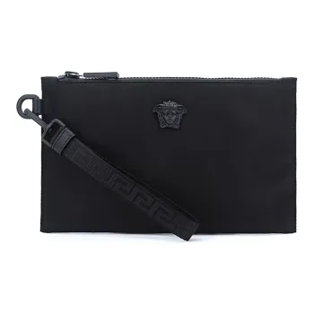 VERSACE Nylon Coin Purse Commute Clutch Regular Men's Black