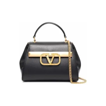 Valentino Leather One Shoulder Handbag Women's Black