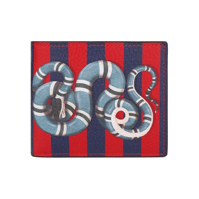 GUCCI Leather Wallet Regular Men's Red/Blue-0