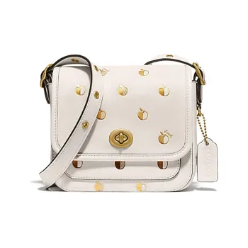 COACH Rambler Leather Crossbody Bag, Shoulder Bag Women's Pink White