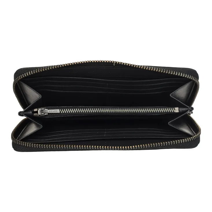 COACH Accordion Wallet Artificial Leather Wallet Clutch Men's Black-4