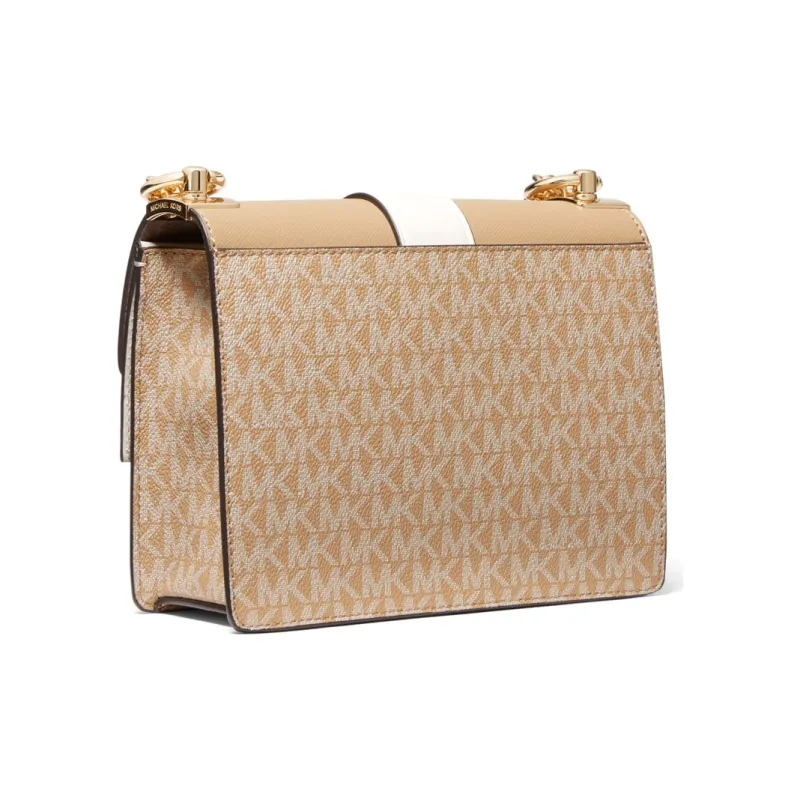 MICHAEL KORS Greenwich Coated Canvas Envelope Bag, Shoulder Bag, Crossbody Bag Small Size Women's Camel-1