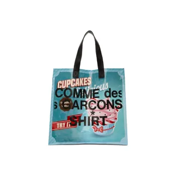 CDG Synthetic Leather Tote Bag Shopping Bag Handbag Women's Blue