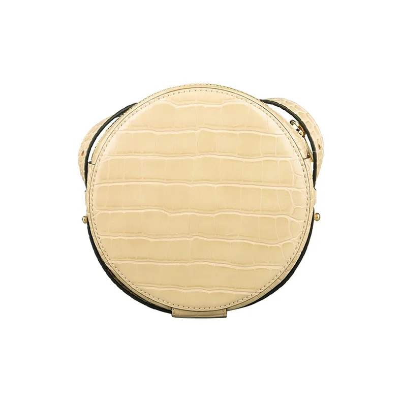 MICHAEL KORS Aidy Leather Round Bag, Shoulder Bag, Crossbody Bag Women's Beige Yellow-1
