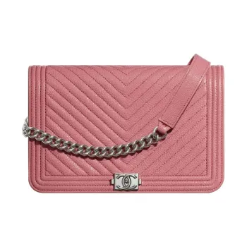CHANEL Sheepskin And Gold Plated Metal Belt Chain Wallet, Shoulder Bag Women's Light Pink