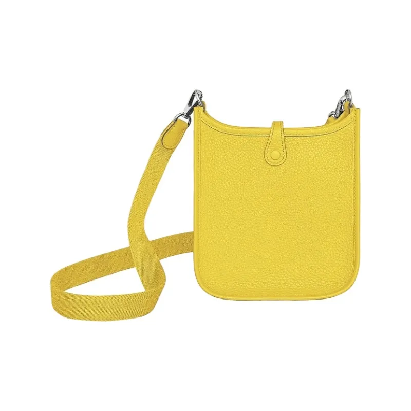HERMES Clemence Leather Canvas Crossbody Bag Shoulder Bag Women's Lemon-1