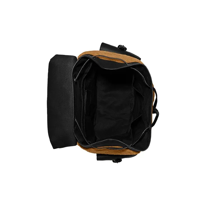 COACH Hudson Wool Backpack Regular Men's Brown Yellow-3