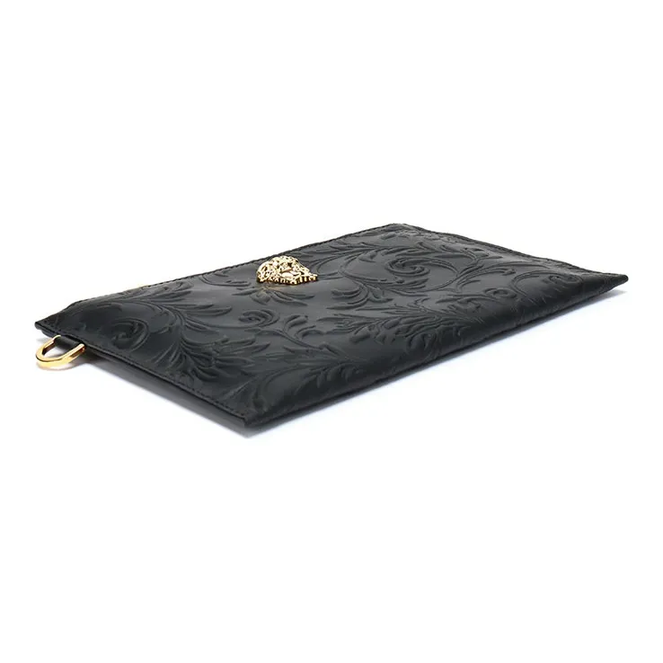 VERSACE VERSACE Cow Leather Commute Bag Coin Purse Clutch Men's Black-2