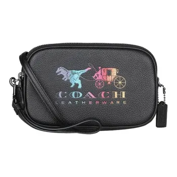 COACH Sadie Natural Leather Shoulder Bag Crossbody Bag Regular Women's Black