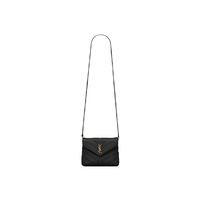 SAINT LAURENT LOULOU Calfskin Crossbody Bag, Shoulder Bag Women's Black-2