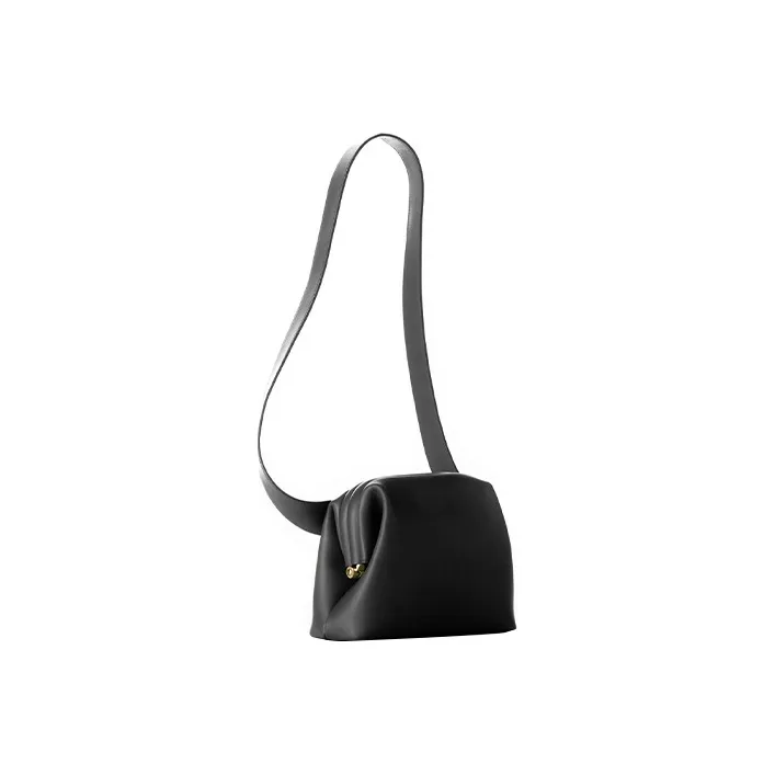 OSOI MINI BROT Cow Leather Shoulder Bag, Crossbody Bag Regular Women's Black-1
