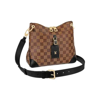 LOUIS VUITTON Odeon Canvas Shoulder Bag Women's Brown