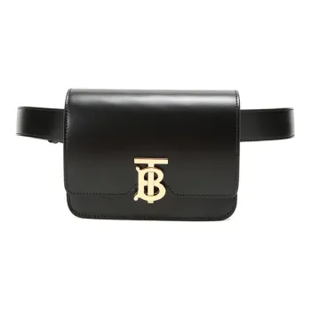 Burberry Belted Leather Tb Bag Black