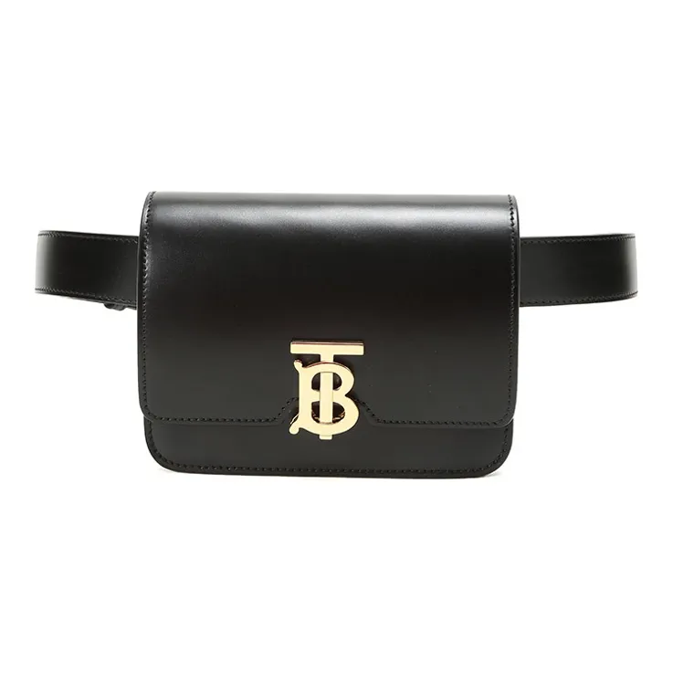 Burberry Belted Leather Tb Bag Black-0