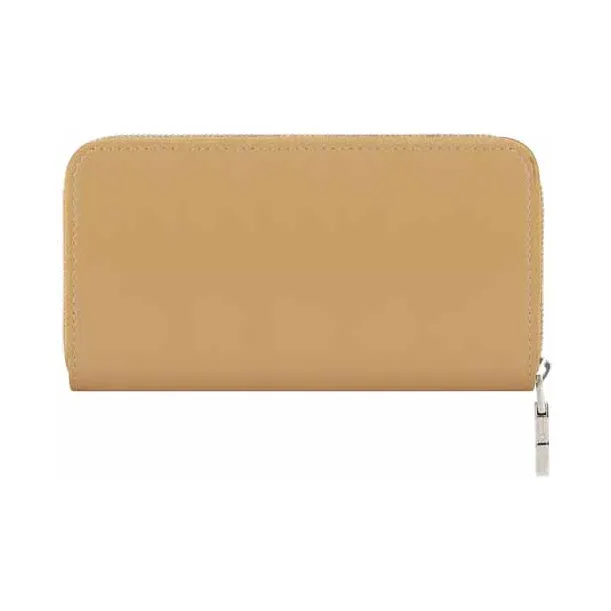 GIVENCHY Cow Leather Money Clip Card Holder Wallet Women's Coffee Beige-1
