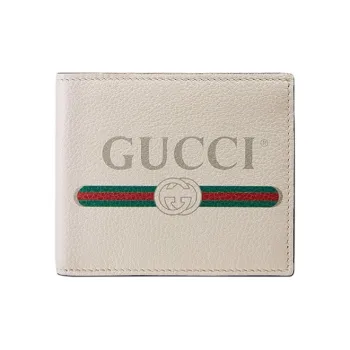 GUCCI Leather Wallet Regular Men's White