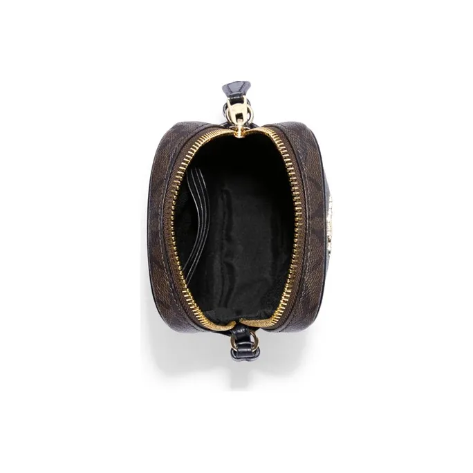 COACH N/S Canvas With Leather Camera Bag Shoulder Bag Crossbody Bag Regular Women's Dark Brown-4