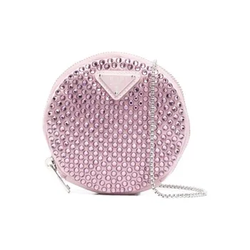 PRADA Leather Crossbody Bags Shoulder Bags Women's Pink