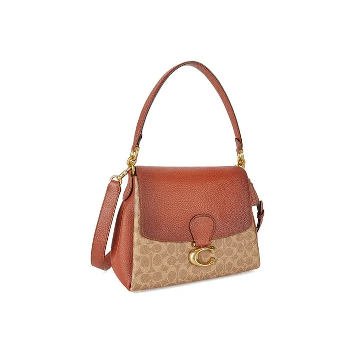 COACH Leather Shoulder Bag Women's Rusty Red-1